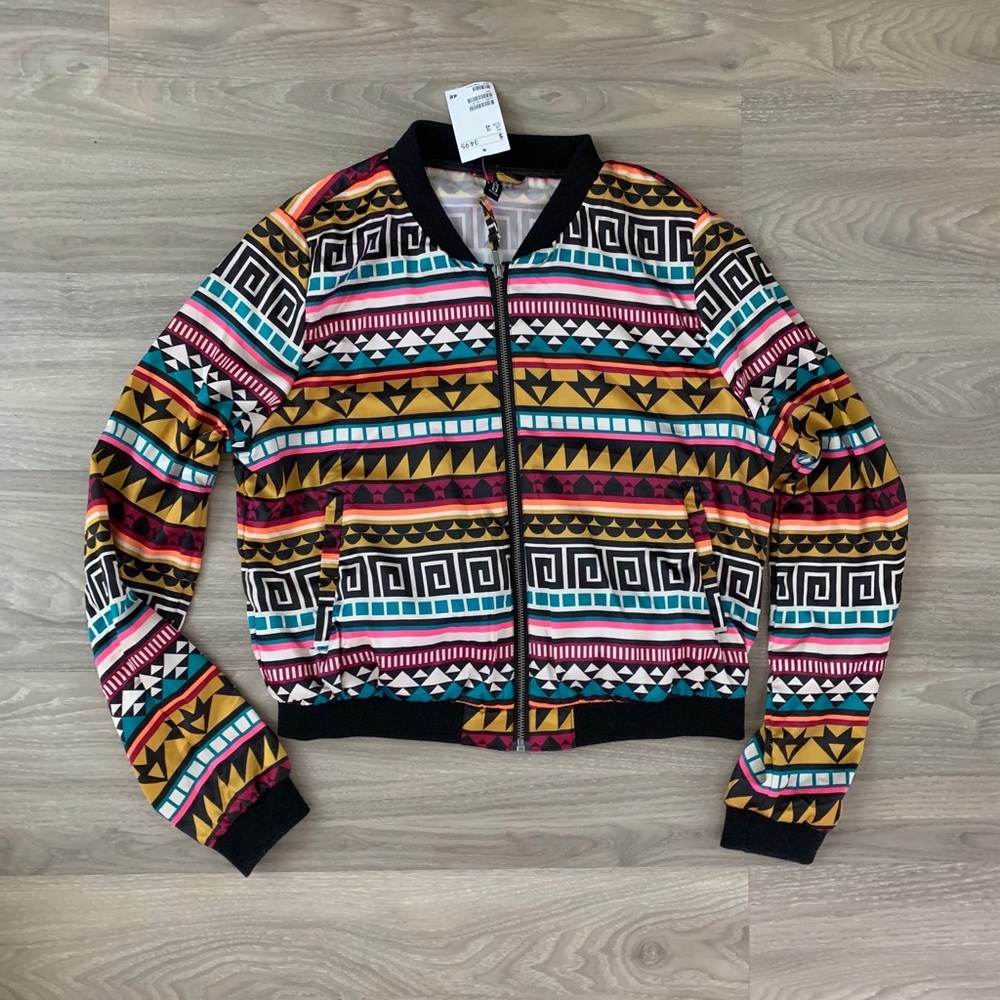 Patterned Zip Up Jacket - light weight